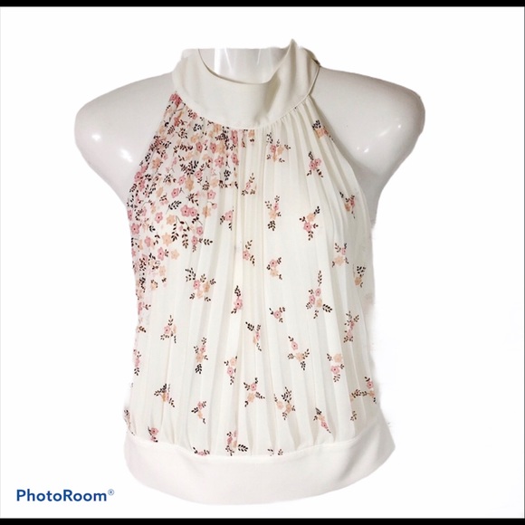 Moda International Tops - Moda International Cherry Blossom Halter Top-S